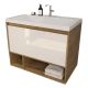 Подвесная тумба под раковину Эстет Monaco Wood ФР-00010684 90см один ящик белый/дуб рустикальный