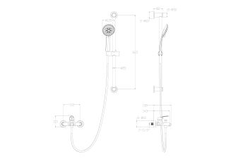 Смеситель для ванны с душевым гарнитуром Wonzon & Woghand WW-4560-MB чёрный матовый