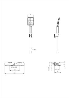 Смеситель для душа Wonzon & Woghand Twist WW-B2025-A-MB с термостатом чёрный матовый