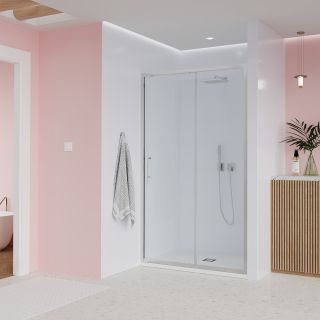 Душевая дверь Veconi Evo 100 CH, 1800x1950, хром, стекло прозрачное