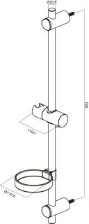 Душевая штанга Am.pm Spirit F0370064 900 мм