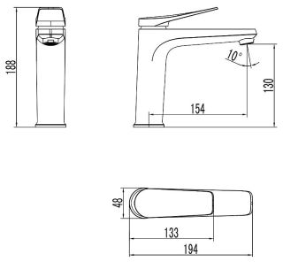Смеситель для раковины Lemark Bronx LM3737GM с донным клапаном графит