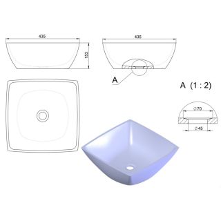 Раковина Holbi Jupiter 44см белый/цветной матовый 1.02.007.11.2