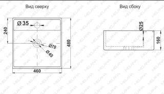 Накладная раковина Melana A064-803 46см белый