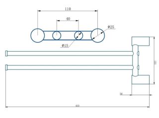 Полотенцедержатель Haiba HB8412-7 42см чёрный