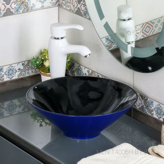 Накладная раковина Melana 7020-B1+B18-806 40см синий/чёрный