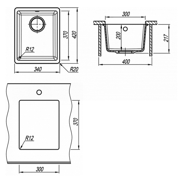 Кухонная мойка Florentina Вега 300 шампань