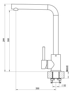 Смеситель для кухни Florentina Фабио серый шёлк