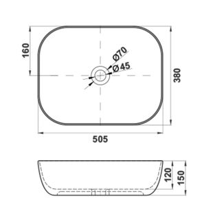 Накладная раковина Melana 320362A-805 50см белый