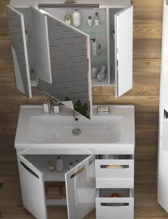 Тумба под раковину напольная Vigo Plaza tn.PLA.MIR.80.2D.2Y 80 см белый