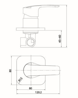 Встраиваемый смеситель с одним выходом IDDIS Ray RAYBL00i66 чёрный матовый
