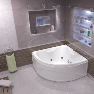 Акриловая ванна Bas Риола 135x135 см без гидромассажа