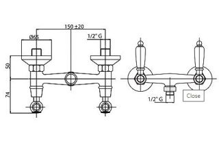 Смеситель для душа CEZARES FIRST-DS-03/24-M золото