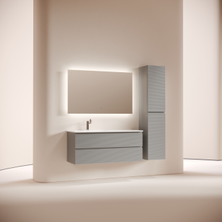 Тумба подвесная под раковину Sancos Folk FL120LES левая 120 см Ergraut soft