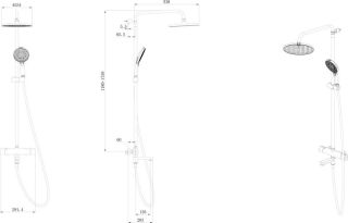 Душевая стойка Kerama Marazzi Fonte FO.302.KM.CR на три потока с термостатом хром