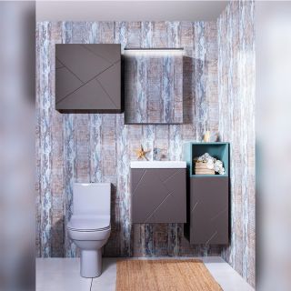 Тумба под раковину Бриклаер Кристалл 4627125414503 50 см ясень анкор темный/графит