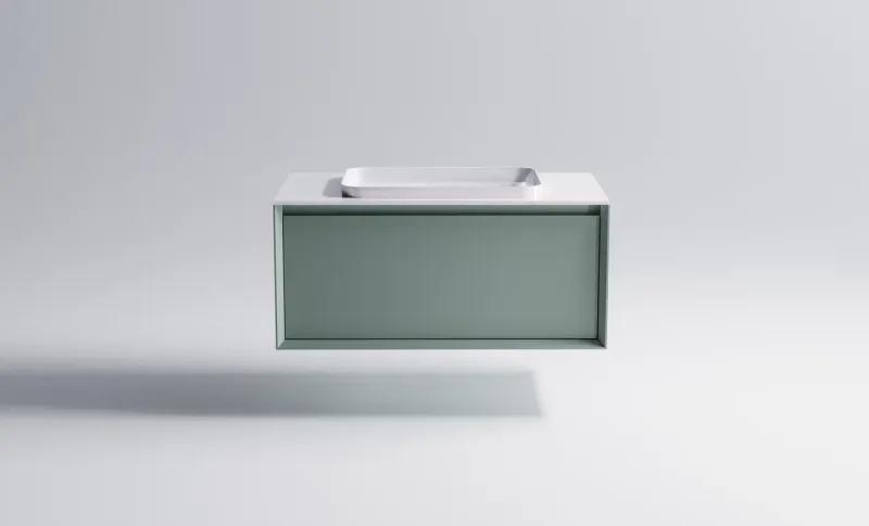 Тумба с раковиной Astra-Form Фрейм 4631177713866 90 см зелёный матовый