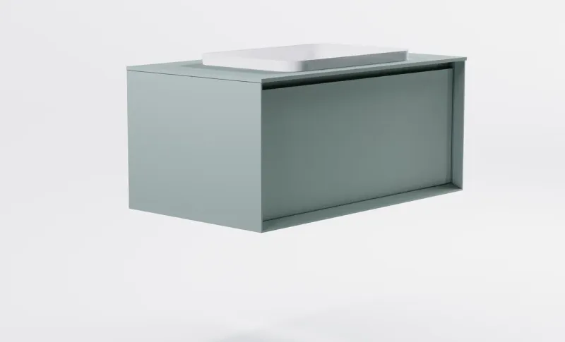 Тумба с раковиной Astra-Form Фрейм 4631177715365 100 см зелёный матовый