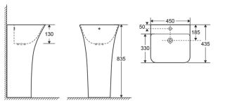 Раковина Ceruttispa  Luca CT7283 450x435x835 напольная