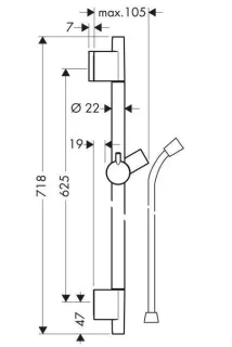 Штанга для душа Hansgrohe Unica’S Puro 60 см 28632000 хром