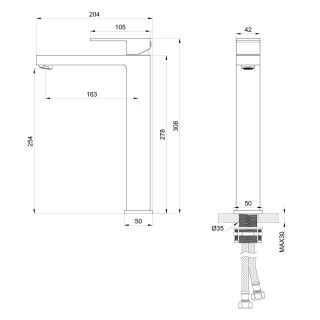 Смеситель для раковины Wonzon & Woghand Cube WW-88239016-CR хром