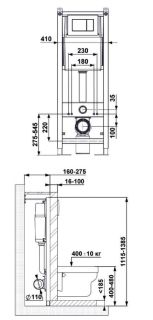 Инсталляция для унитаза Berges ATOM 410 кнопка белый 040333