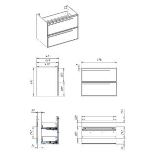 Тумба под раковину La Fenice Elba FNC-01-ELB-G-100-2 97.6 см
