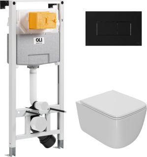 Комплект унитаза с инсталляцией Point Меркурий 879235pKA03+PN41831BM с сиденьем Микролифт