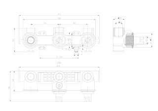 Душевой комплект Black&White Gravity 9025NMB с термостатом чёрный матовый