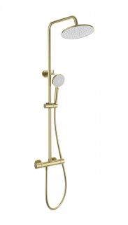 Душевая стойка Wonzon & Woghand INN 4 WW-B3047-A-BG с термостатом брашированное золото