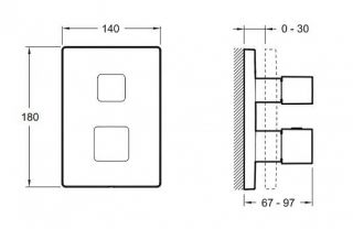 Смеситель для душа Jacob Delafon Square E75387-CP с термостатом хром