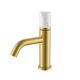Смеситель для раковины Boheme Stick 121-MG-MR-W золото матовое/белый мрамор
