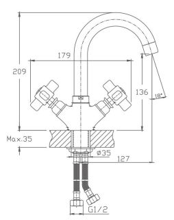 Смеситель для раковины Haiba HB1218 хром