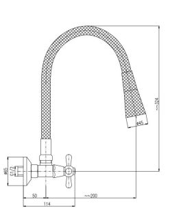 Смеситель для кухни Rav Slezak Morava Retro MK102.5/13 хром черный