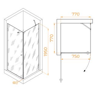 Душевой уголок RGW HO-034 35063488-11 80x80см хром