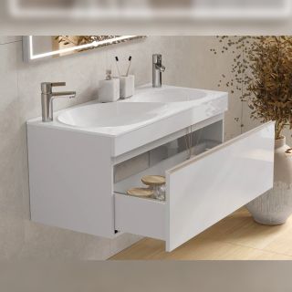 Тумба под раковину подвесная Velvex Otto tp.OTO.OTT.100.1Y белый глянец, 100 см