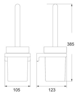Ёршик для унитаза Rose RG1800T пепельный