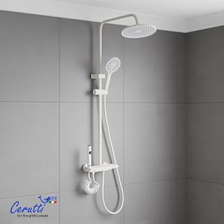 Душевая стойка Ceruttispa IGINO W молочный белый