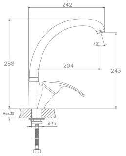 Смеситель для кухни Haiba HB4221-5 сатин