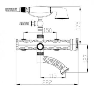 Смеситель Zorg Antic A 100W-SL для ванны и душа