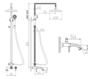 Душевая стойка Zorg Zorg Antic A 201DS-BR