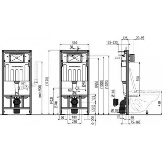 Скрытая система инсталляции для подвесного унитаза Kerama Marazzi INST.A.WC