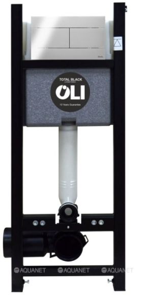 Инсталляция для унитаза Oli Expert Total LE 886668SDOO + кнопка смыва Slim хром глянец Black Oli