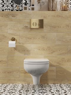 Кнопка смыва Cersanit Twins 63524 золотая матовая