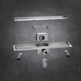 Душевой лоток РМС ТЛ-01-80х7 80см нержавеющая сталь