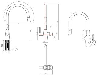 Смеситель для кухонной мойки Lemark Comfort  LM3075GM