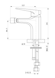 Смеситель для биде Wonzon & Woghand Athens WW-085001-CR хром