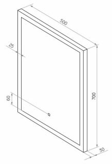 Зеркало с подсветкой Continent Sevilla ЗЛП524 с сенсорным выключателем 50см