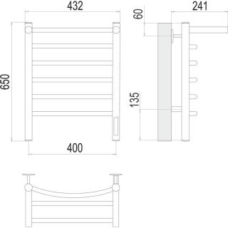Полотенцесушитель электрический с полкой Terminus Классик П6 40х65