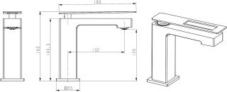 Смеситель для раковины Boheme Q 141-CRR хром/красный